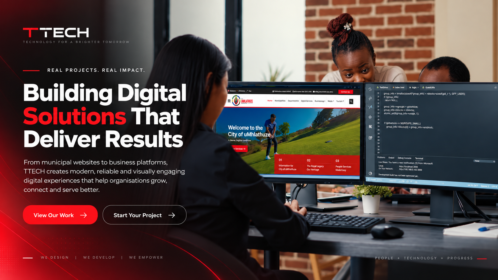 TTECH team building digital solutions, featuring a City of uMhlathuze website project